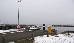 SejerøFærgen i dens hvide farve 17. februar 2013
