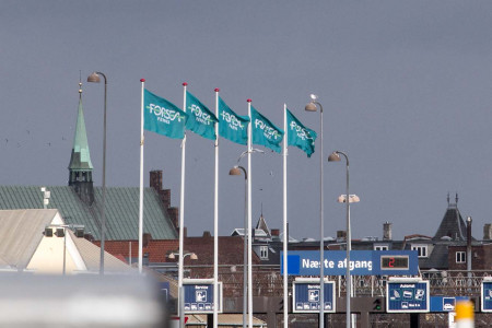 Forsea Ferries nye flag ved Terminalen i Helsingør 8. februar 2019