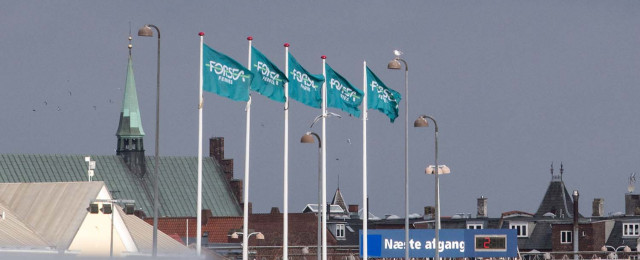 Forsea Ferries nye flag ved Terminalen i Helsingør 8. februar 2019